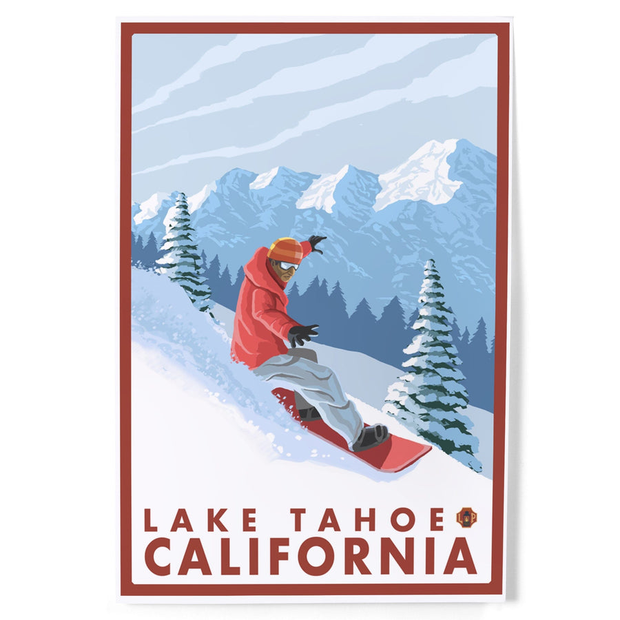 Lake Tahoe, California, Snowboarder Scene, Art & Giclee Prints Art Lantern Press 
