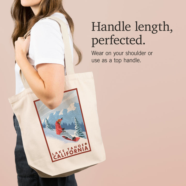 Lake Tahoe, California, Snowboarder Scene, Tote Bag Totes Lantern Press 