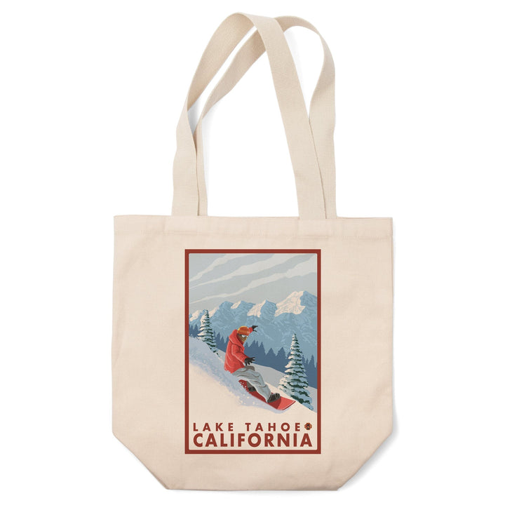 Lake Tahoe, California, Snowboarder Scene, Tote Bag Totes Lantern Press 