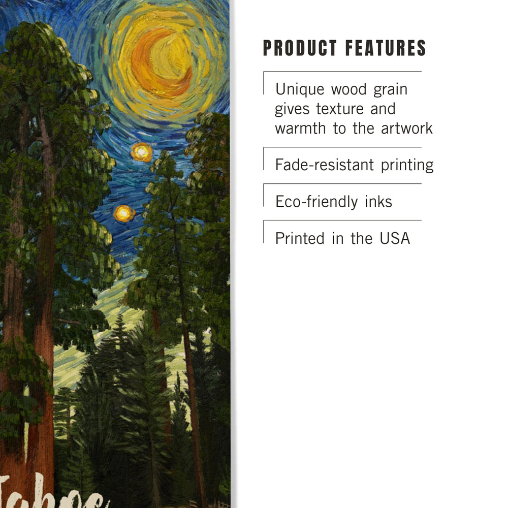 Lake Tahoe, California, Starry Night Series, Wood Signs and Postcards Wood Lantern Press 