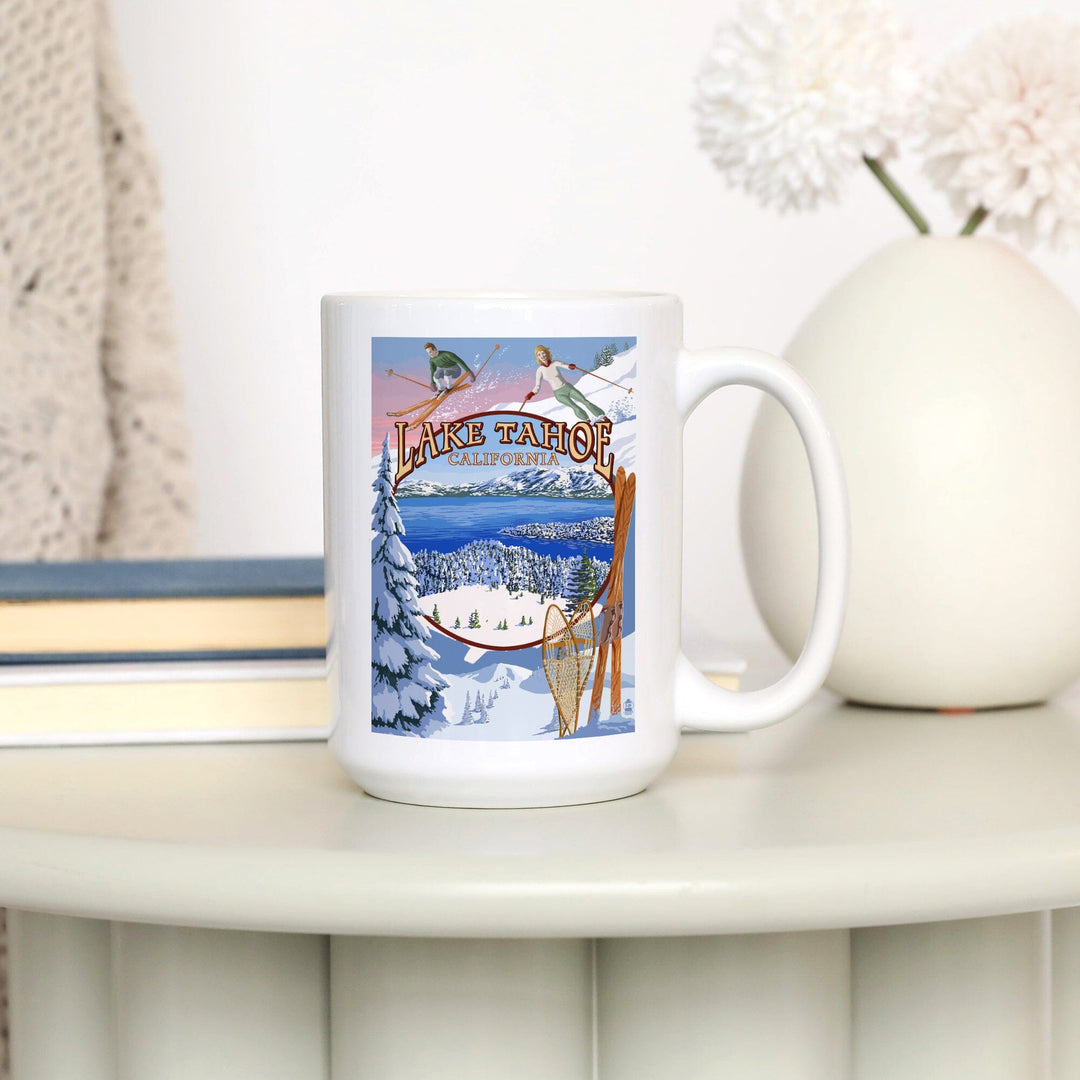 Lake Tahoe, California, Winter Views, Ceramic Mug Mugs Lantern Press 