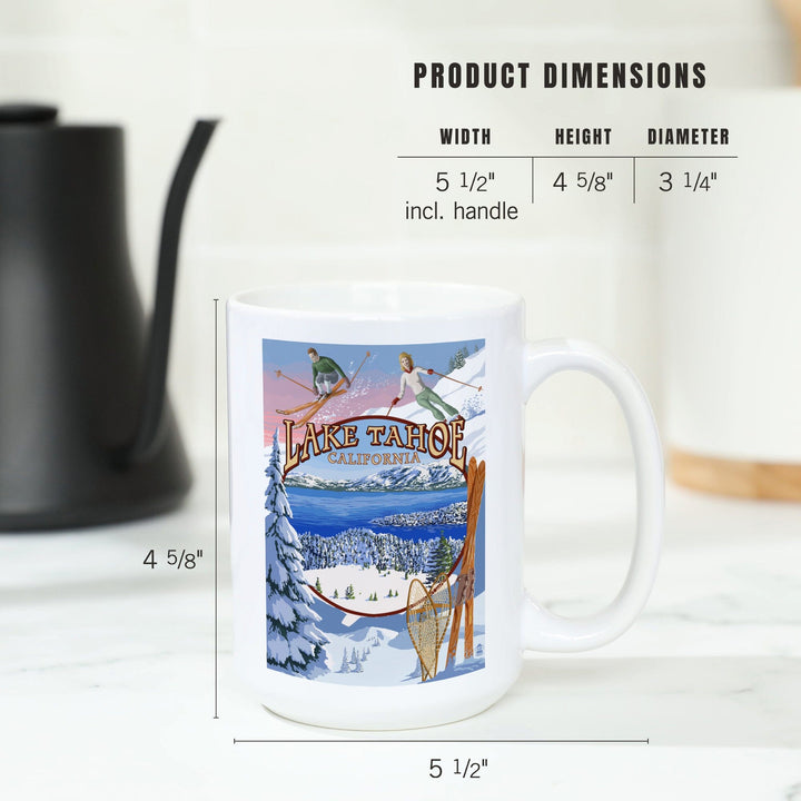 Lake Tahoe, California, Winter Views, Ceramic Mug Mugs Lantern Press 