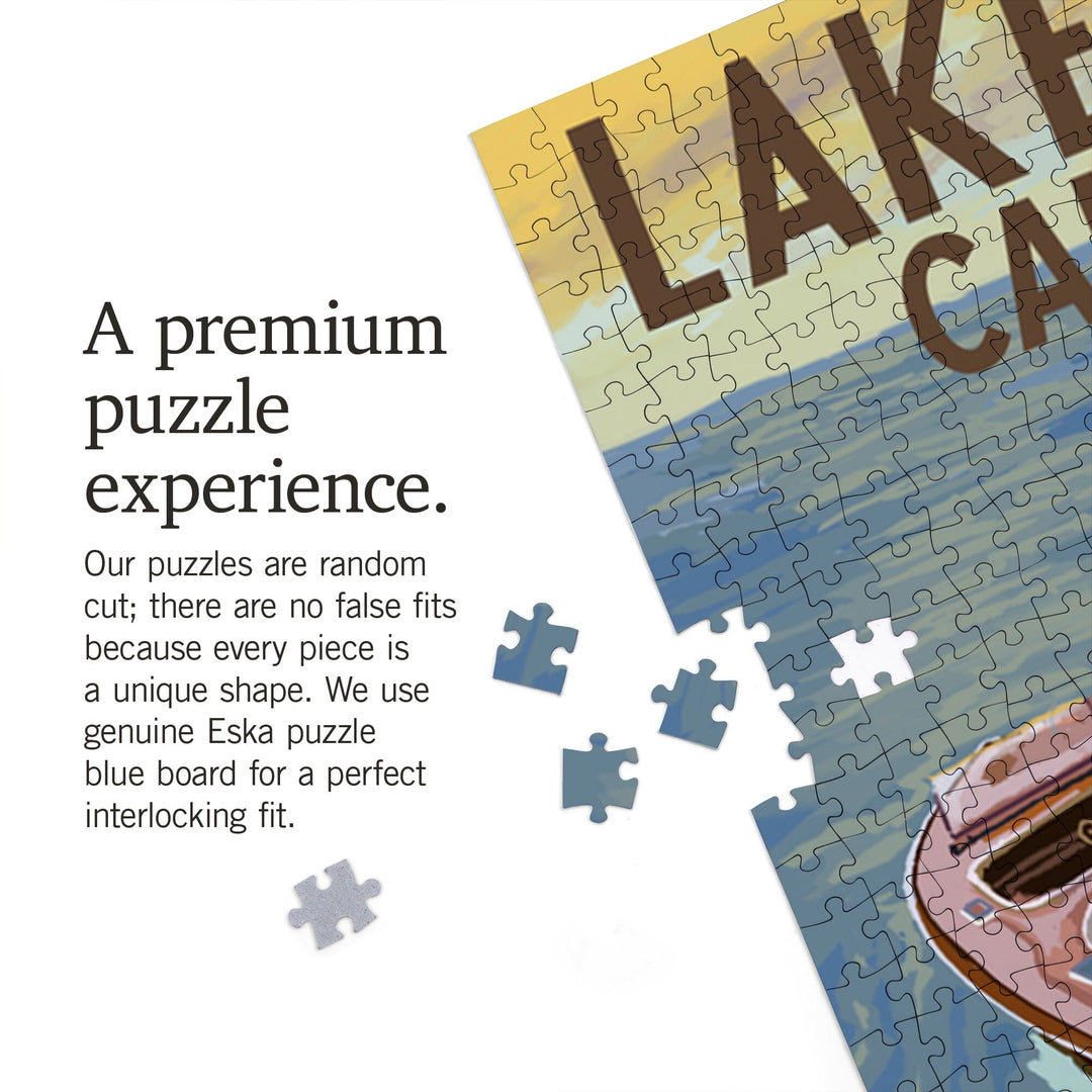 Lake Tahoe, California, Wooden Boat, Jigsaw Puzzle Puzzle Lantern Press 
