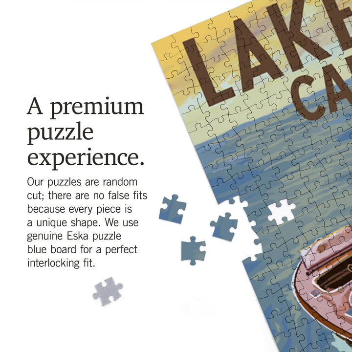 Lake Tahoe, California, Wooden Boat, Jigsaw Puzzle Puzzle Lantern Press 