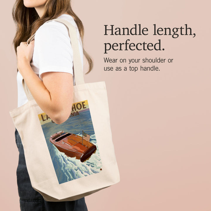 Lake Tahoe, California, Wooden Boat, Tote Bag Totes Lantern Press 