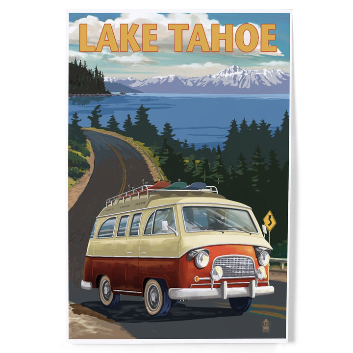 Lake Tahoe, Camper Van, Art & Giclee Prints Art Lantern Press 