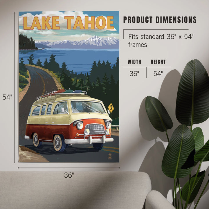 Lake Tahoe, Camper Van, Art & Giclee Prints Art Lantern Press 