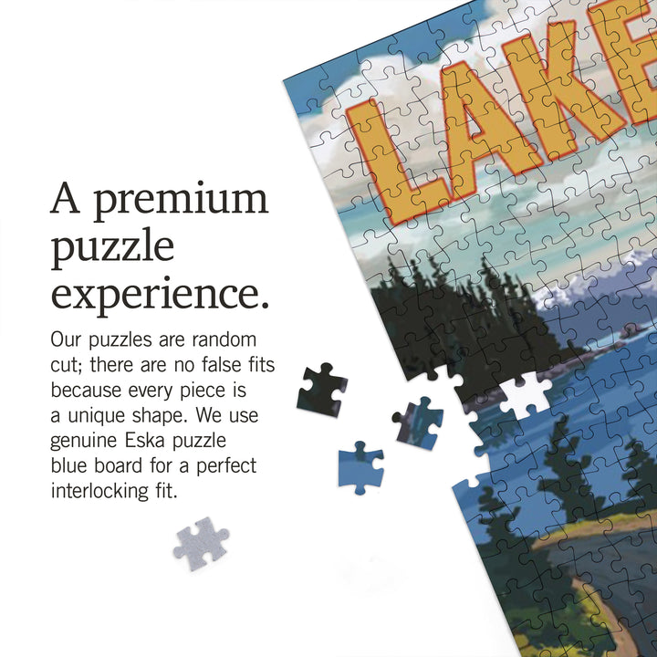 Lake Tahoe, Camper Van, Jigsaw Puzzle Puzzle Lantern Press 