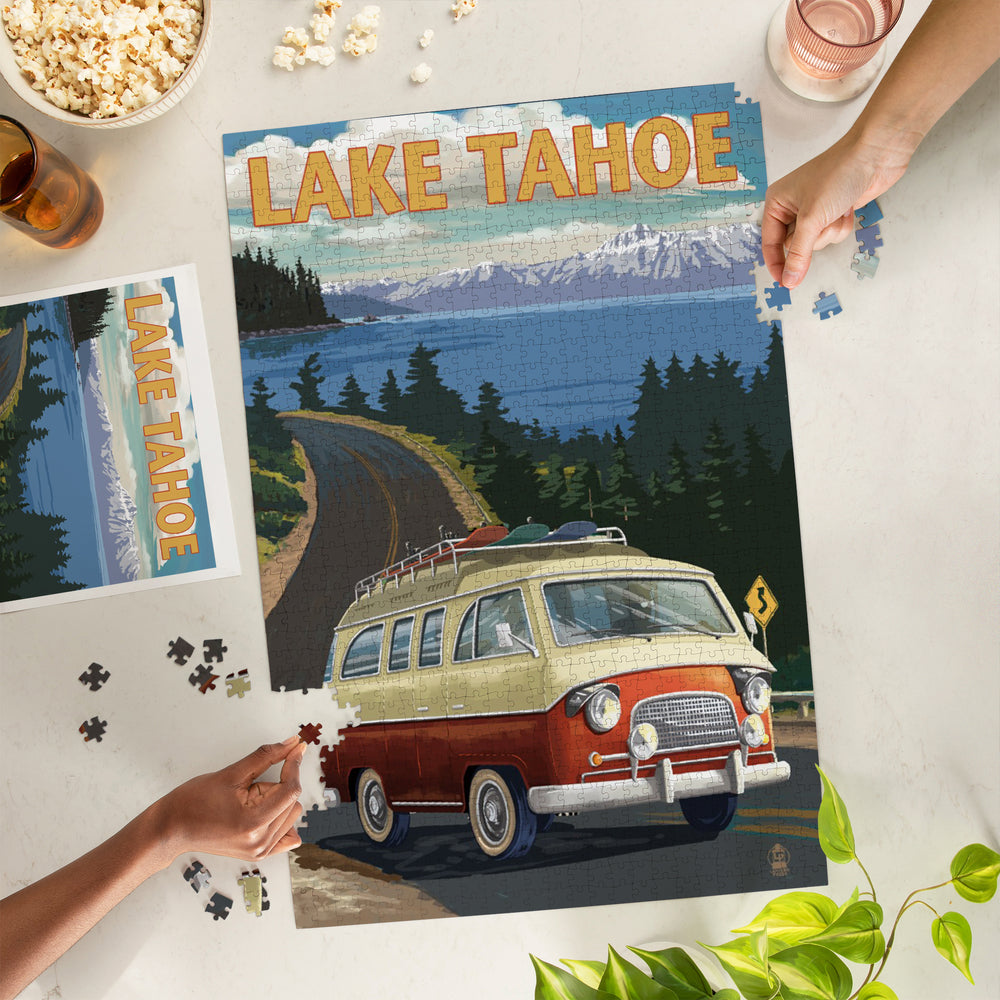 Lake Tahoe, Camper Van, Jigsaw Puzzle Puzzle Lantern Press 