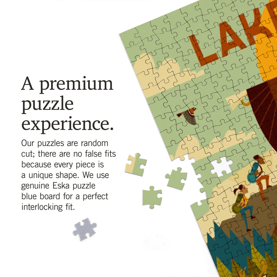 Lake Tahoe, Geometric Collection, Jigsaw Puzzle Puzzle Lantern Press 