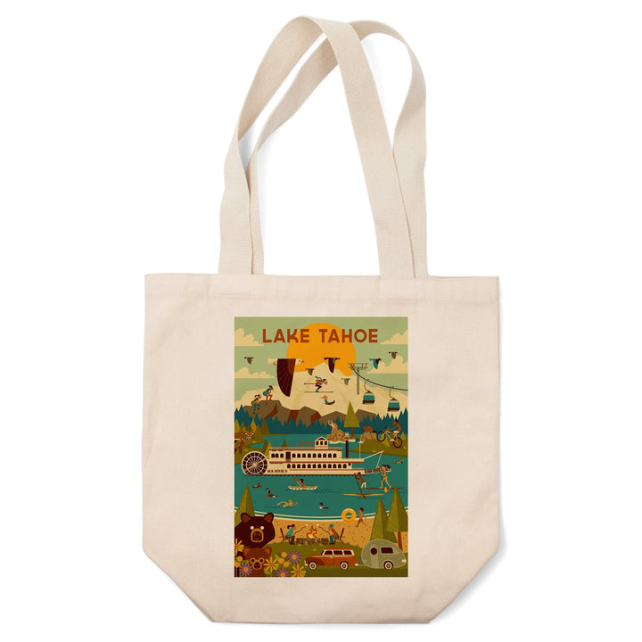 Lake Tahoe, Geometric Collection, Tote Bag Totes Lantern Press 