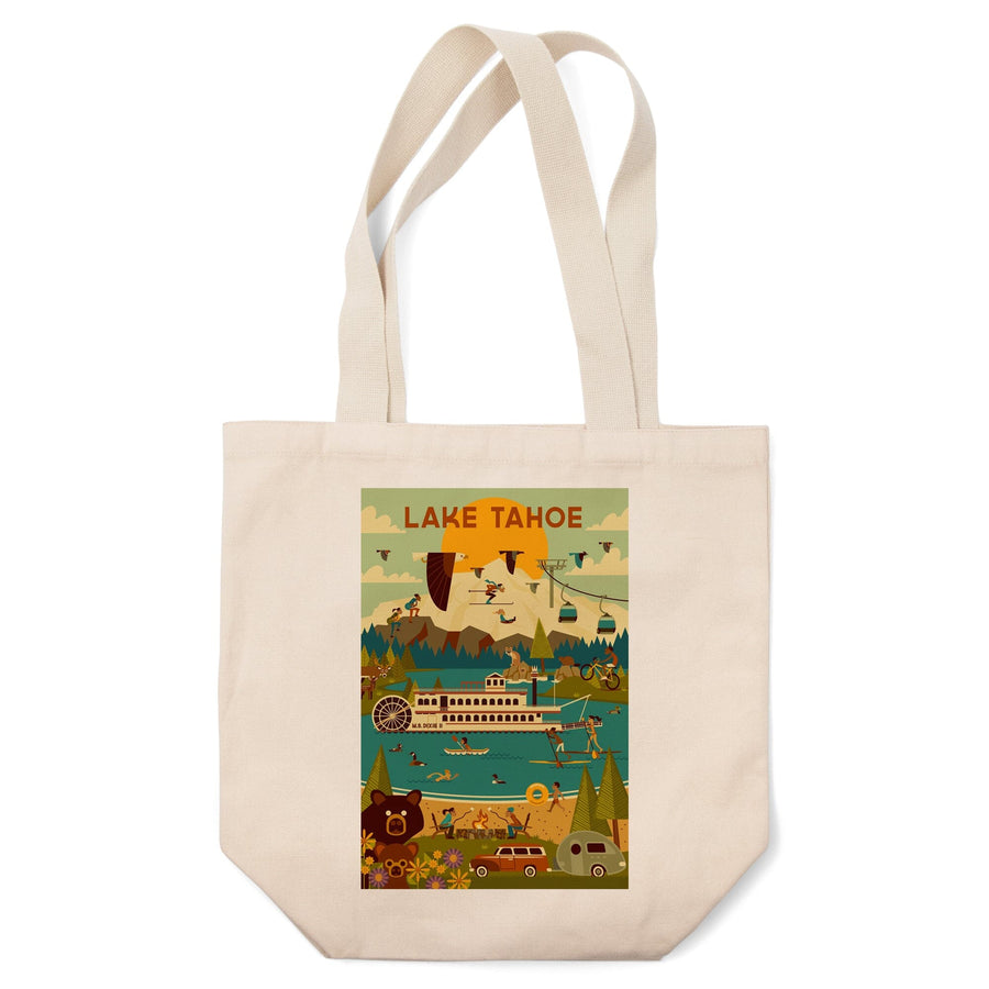 Lake Tahoe, Geometric Collection, Tote Bag Totes Lantern Press 