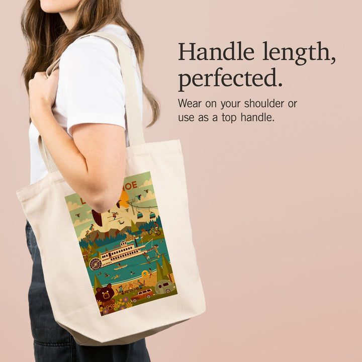 Lake Tahoe, Geometric Collection, Tote Bag Totes Lantern Press 