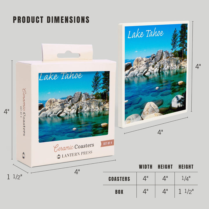 Lake Tahoe, Inlet, Photograph, Coaster Set - Lantern Press