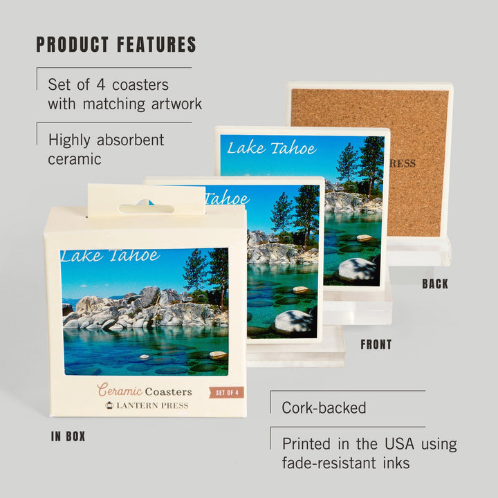 Lake Tahoe, Inlet, Photography, Coasters Coasters Lantern Press 