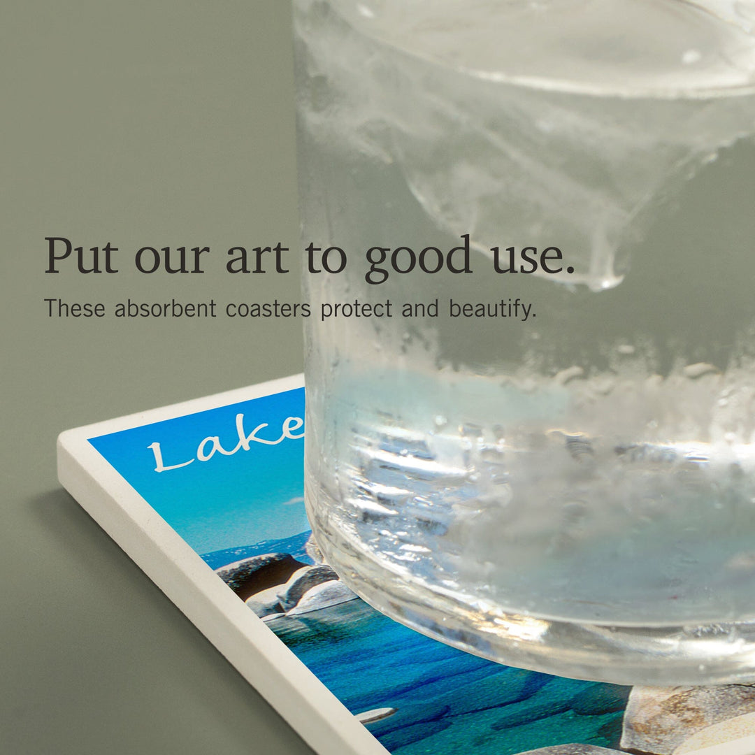 Lake Tahoe, Inlet, Photography, Coasters Coasters Lantern Press 