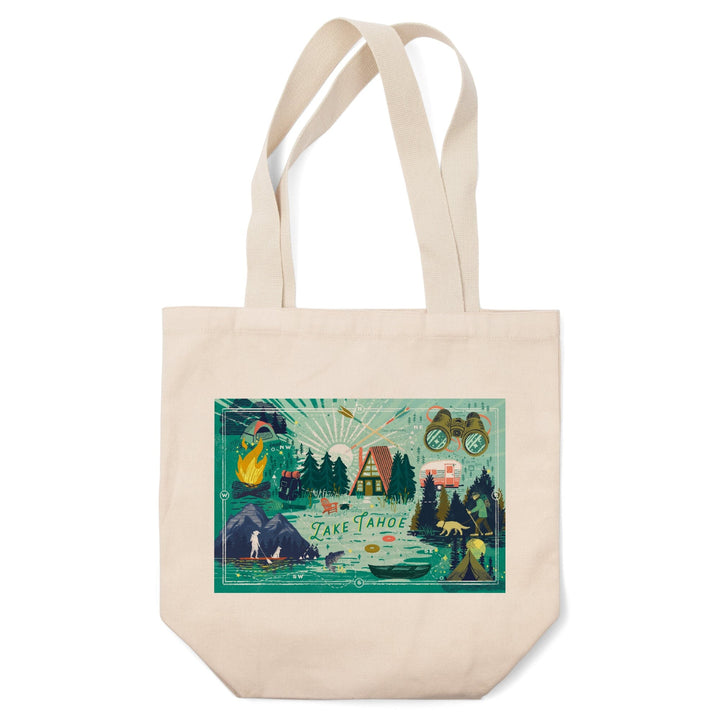 Lake Tahoe, Lake Life Series, Collage, Tote Bag Totes Lantern Press 