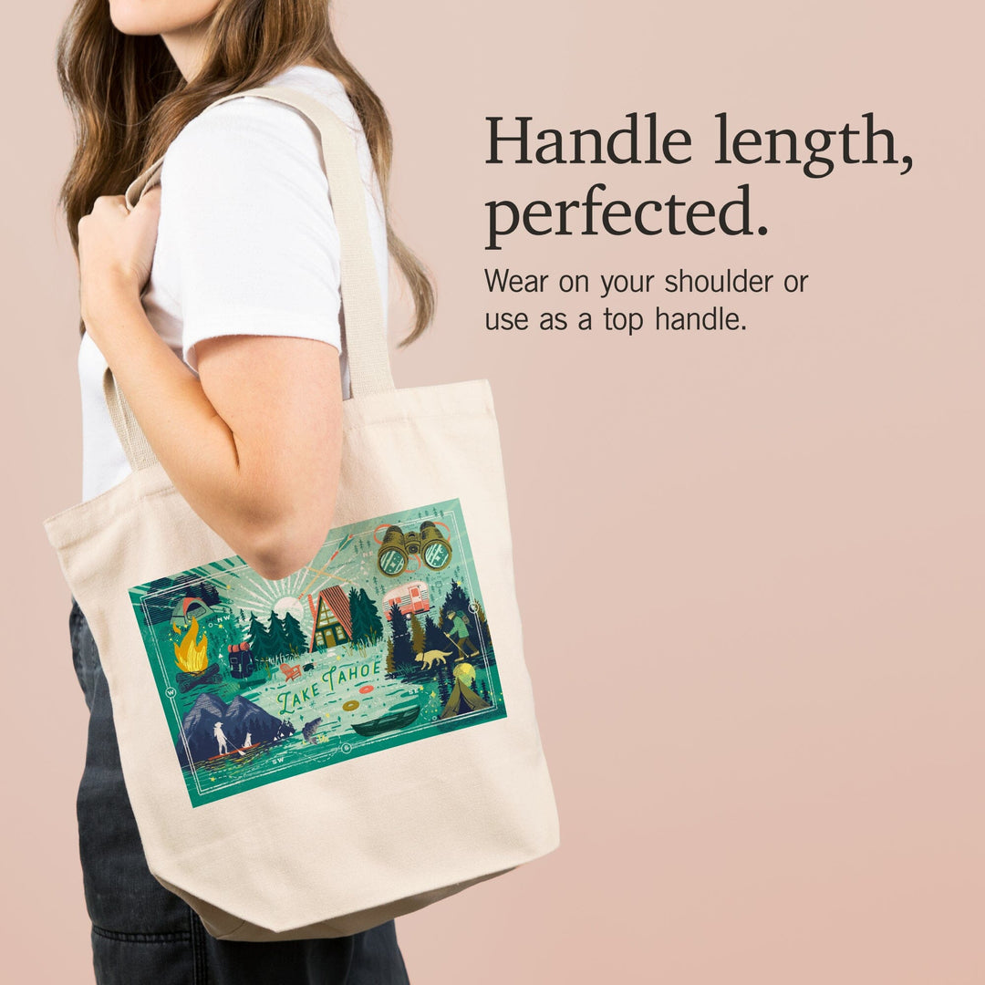 Lake Tahoe, Lake Life Series, Collage, Tote Bag Totes Lantern Press 