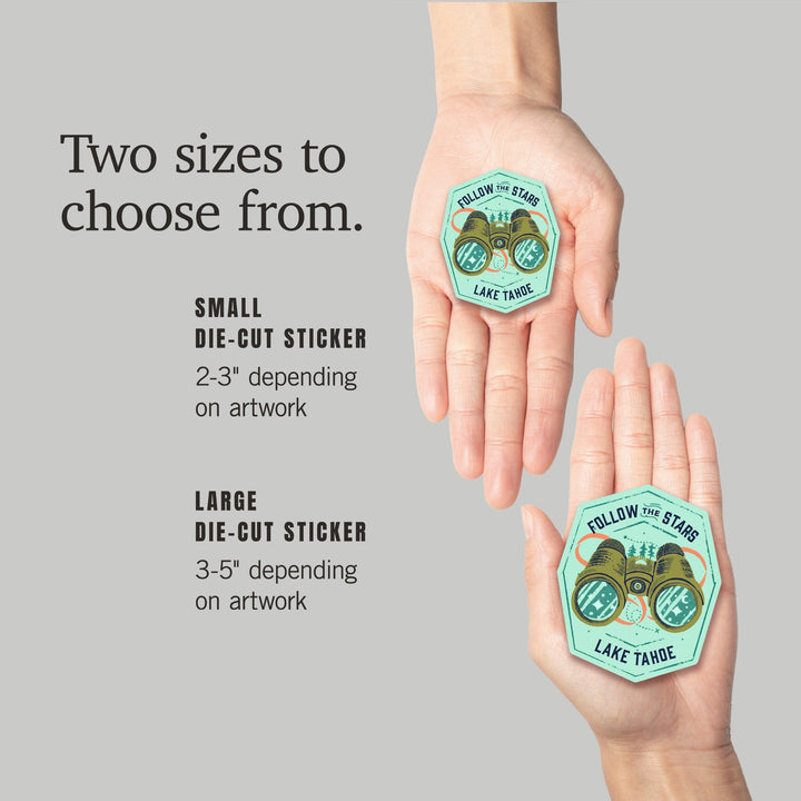 Lake Tahoe, Lake Life Series, Follow The Stars, Contour, Vinyl Sticker Sticker Lantern Press 