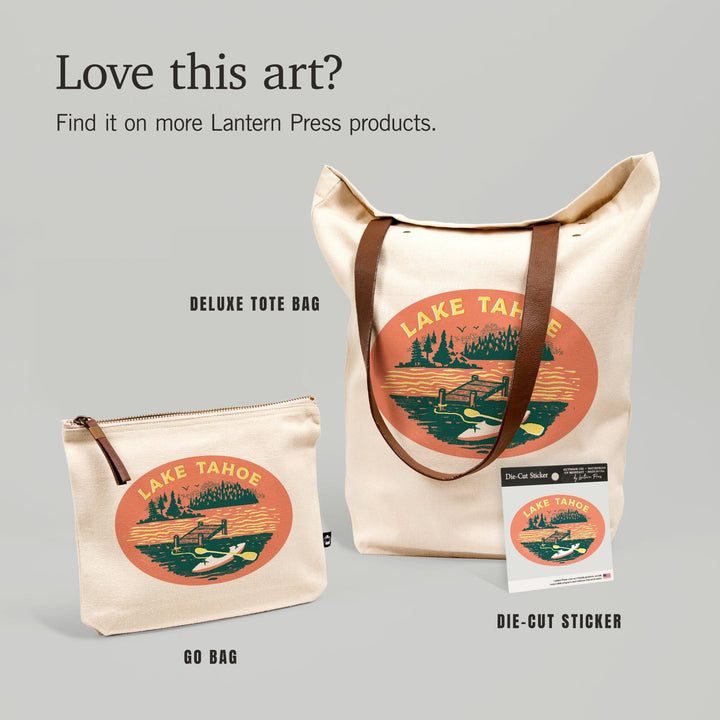 Lake Tahoe, Lake Life Series, Lake Adventures, Contour, Vinyl Sticker Sticker Lantern Press 