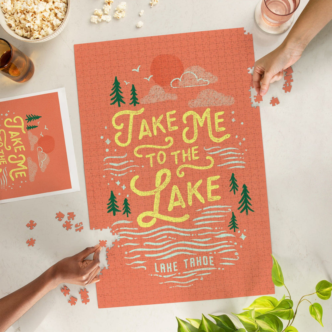 Lake Tahoe, Lake Life Series, Take me to the Lake, Jigsaw Puzzle - Lantern Press