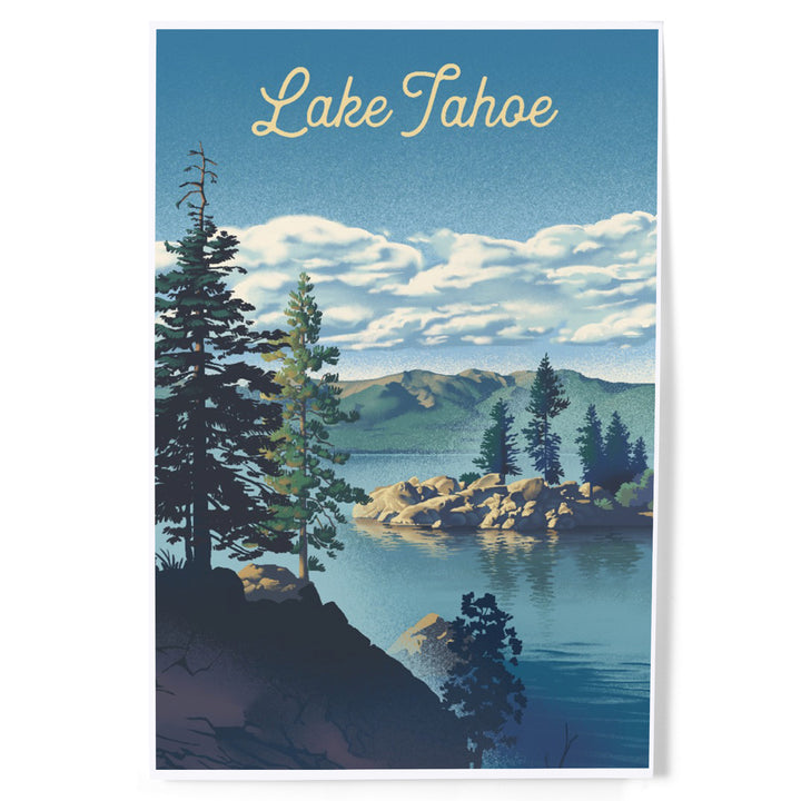 Lake Tahoe, Lithograph, Art & Giclee Prints Art Lantern Press 12 x 18 Art Print 