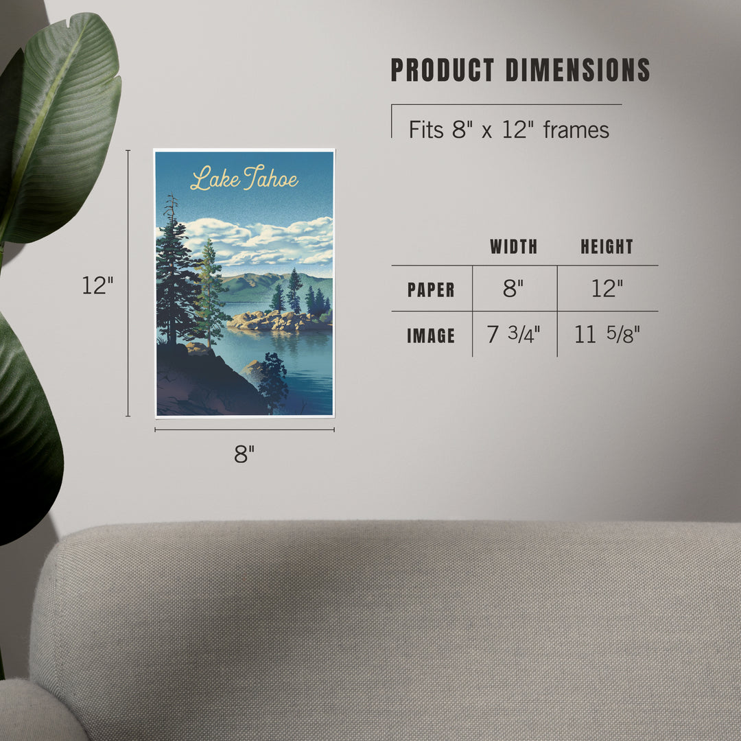 Lake Tahoe, Lithograph, Art & Giclee Prints Art Lantern Press 