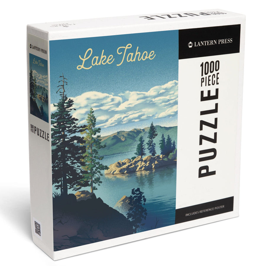 Lake Tahoe, Lithograph, Jigsaw Puzzle - Lantern Press