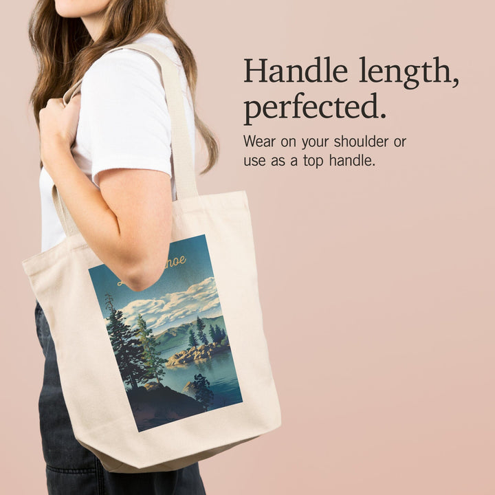 Lake Tahoe, Lithograph, Tote Bag Totes Lantern Press 