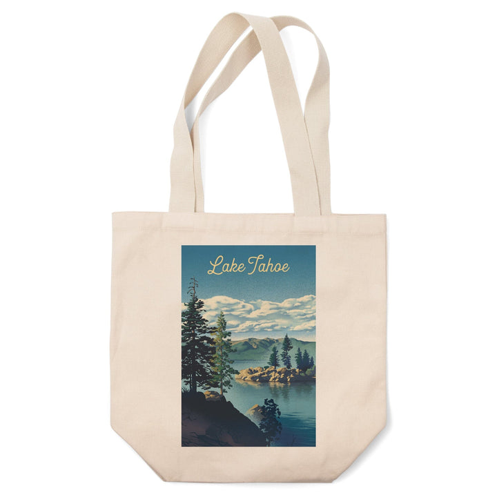 Lake Tahoe, Lithograph, Tote Bag Totes Lantern Press 