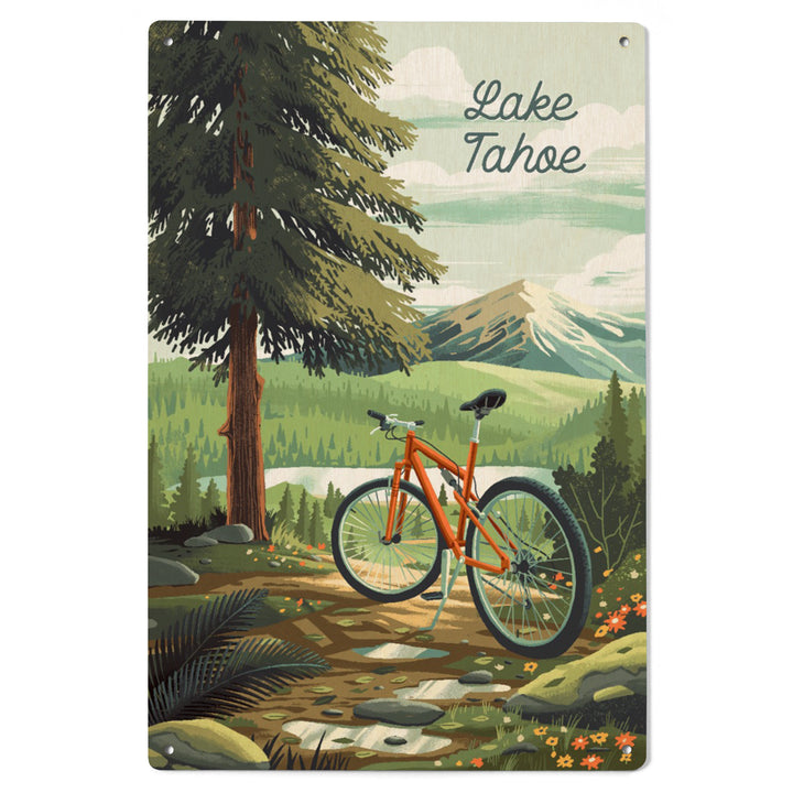 Lake Tahoe, Off To Wander, Cycling in the Mountains, Wood Signs and Postcards Wood Lantern Press 