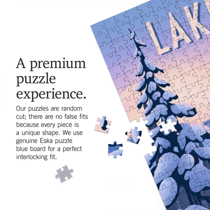 Lake Tahoe, Ski for Miles, Skiing, Jigsaw Puzzle Puzzle Lantern Press 