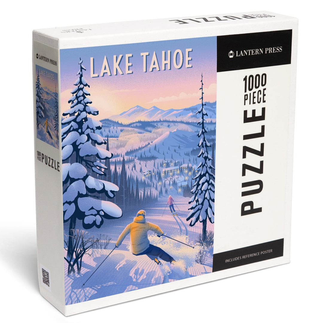 Lake Tahoe, Ski for Miles, Skiing, Jigsaw Puzzle Puzzle Lantern Press 