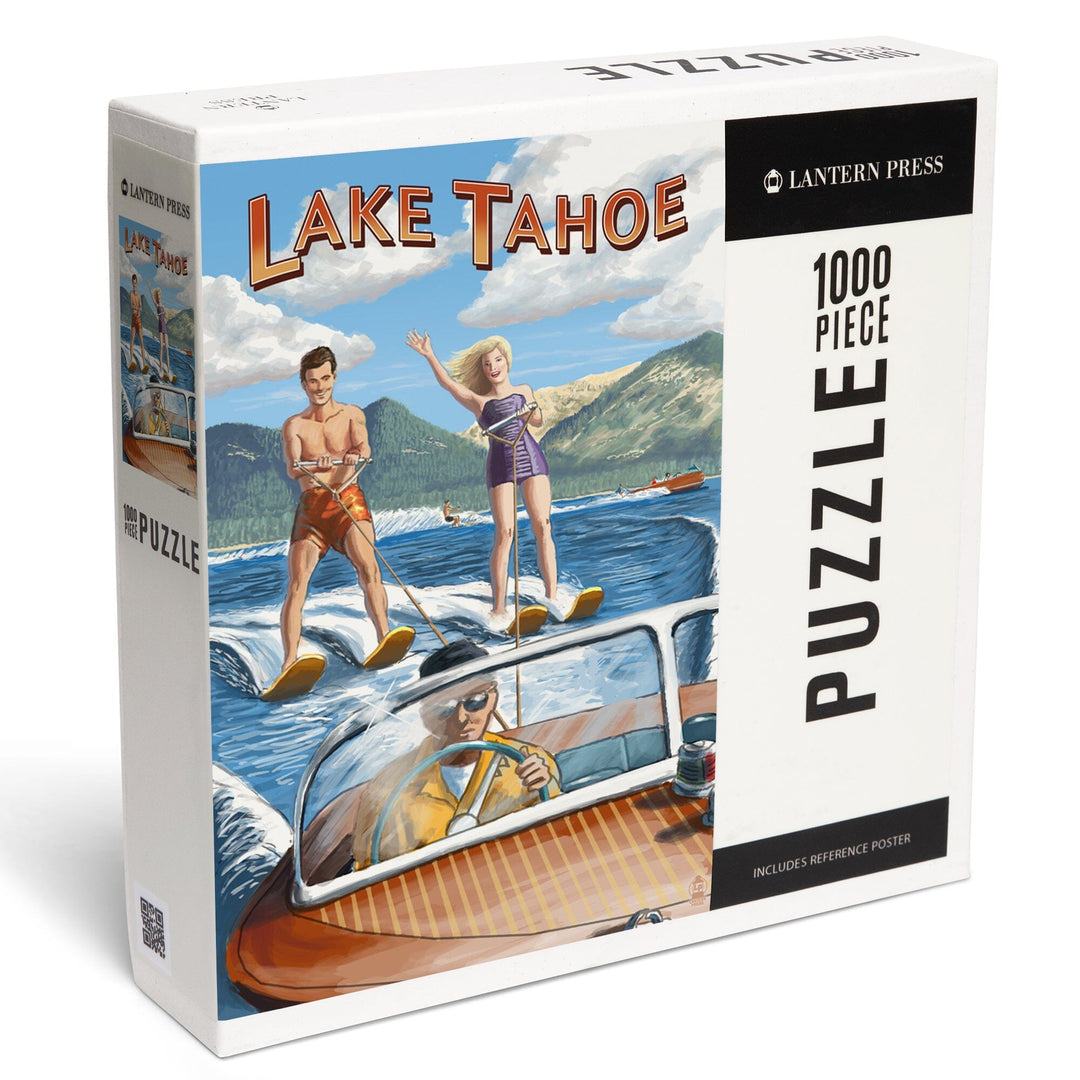 Lake Tahoe, Water Skiing Scene, Jigsaw Puzzle Puzzle Lantern Press 