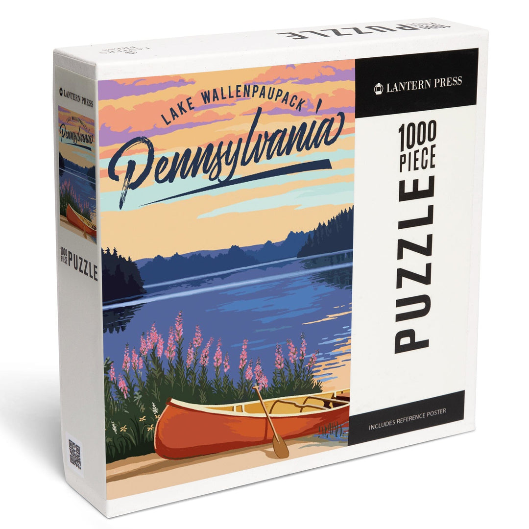 Lake Wallenpaupack, Pennsylvania, Canoe and Lake, Jigsaw Puzzle Puzzle Lantern Press 