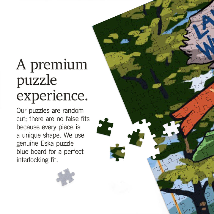 Lake Winnipesaukee, New Hampshire, Destinations Sign, Jigsaw Puzzle Puzzle Lantern Press 