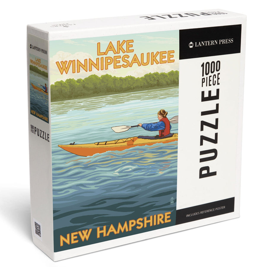 Lake Winnipesaukee, New Hampshire, Kayak Scene, Jigsaw Puzzle Puzzle Lantern Press 