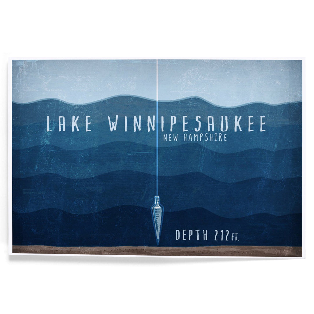 Lake Winnipesaukee, New Hampshire, Lake Essentials, Lake Depth, Art & Giclee Prints Art Lantern Press 