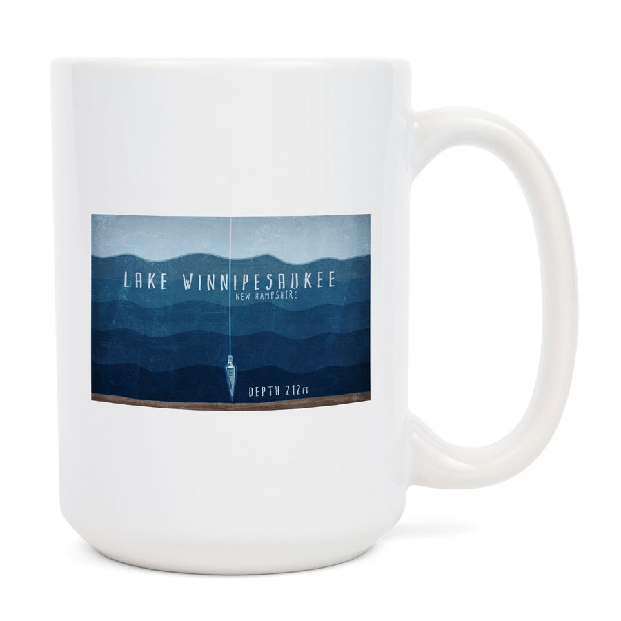 Lake Winnipesaukee, New Hampshire, Lake Essentials, Lake Depth, Lantern Press Artwork, Ceramic Mug Mugs Lantern Press 