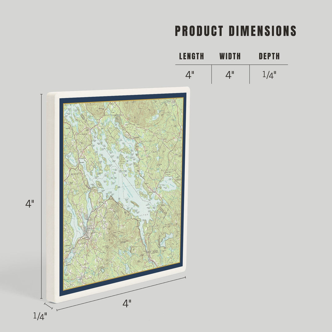 Lake Winnipesaukee, New Hampshire, Map Only, Coasters Coasters Lantern Press 
