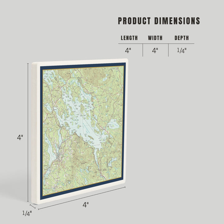 Lake Winnipesaukee, New Hampshire, Map Only, Coasters Coasters Lantern Press 