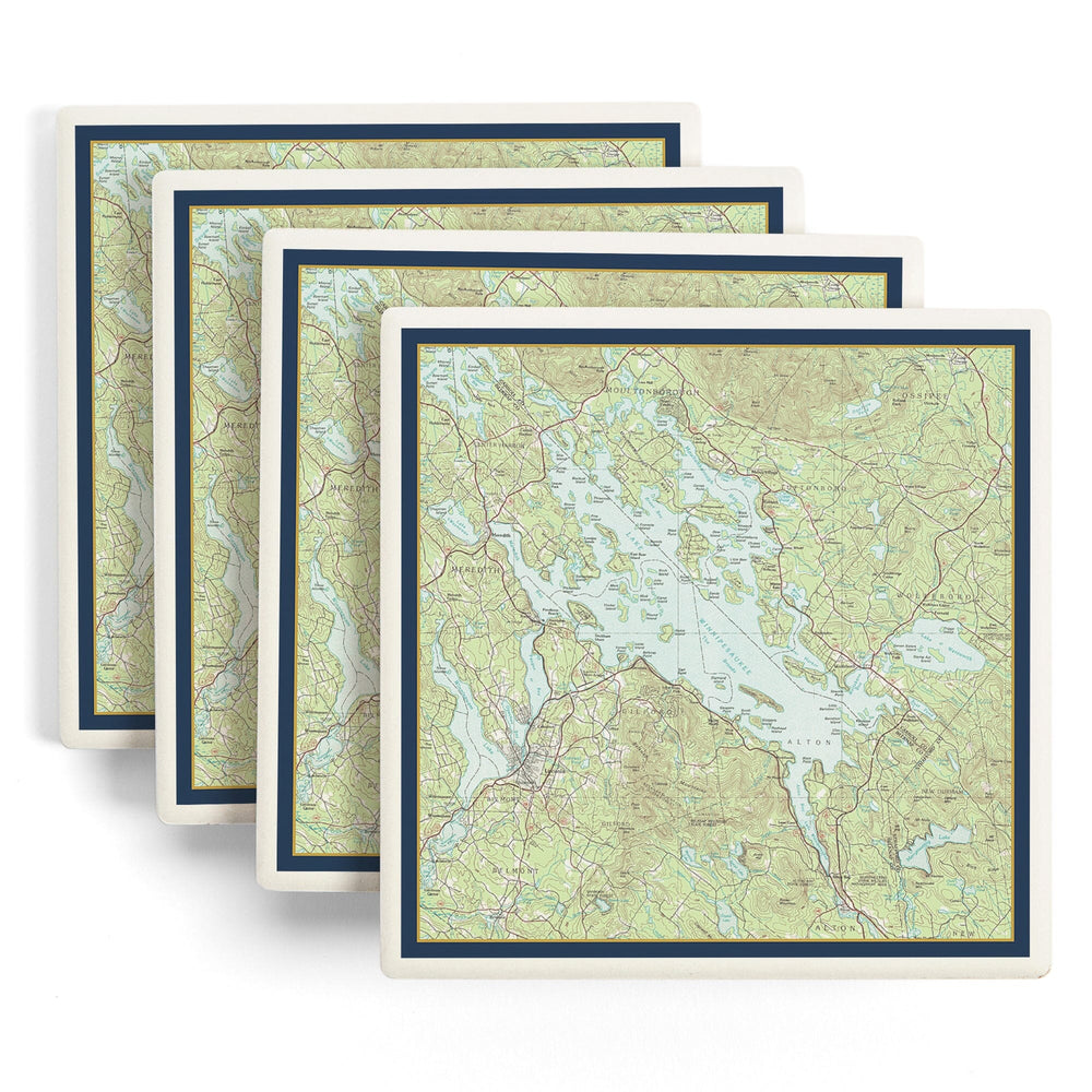 Lake Winnipesaukee, New Hampshire, Map Only, Coasters Coasters Lantern Press 