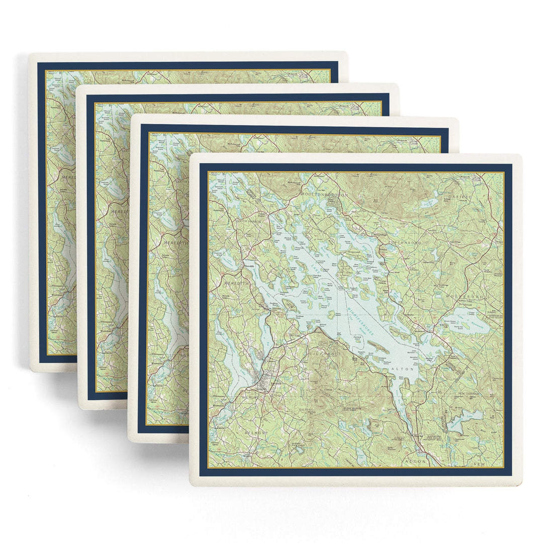 Lake Winnipesaukee, New Hampshire, Map Only, Coasters Coasters Lantern Press 