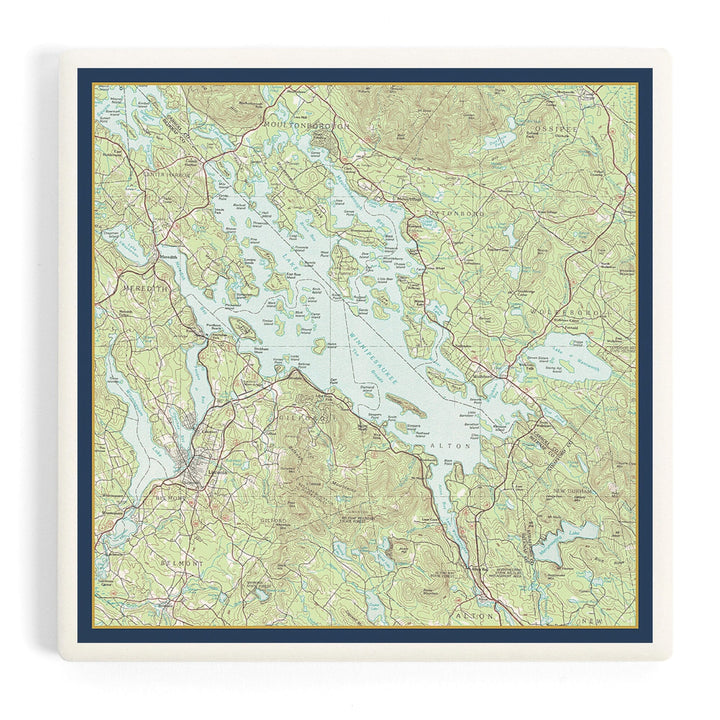 Lake Winnipesaukee, New Hampshire, Map Only, Coasters Coasters Lantern Press 