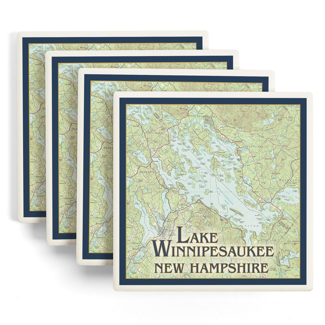Lake Winnipesaukee, New Hampshire, No Icons, Coasters Coasters Lantern Press 