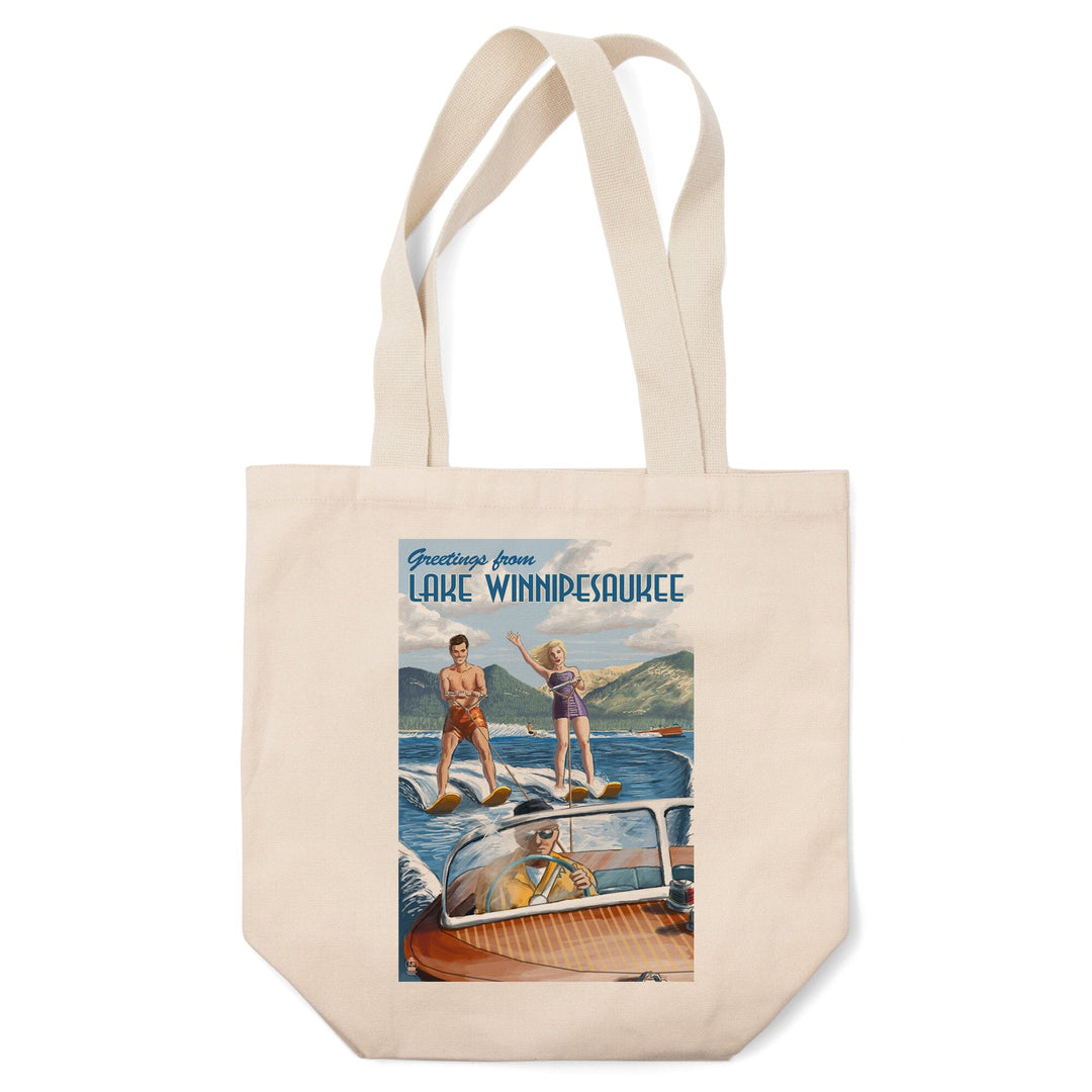 Lake Winnipesaukee, New Hampshire, Water Skiing Scene, Tote Bag Totes Lantern Press 
