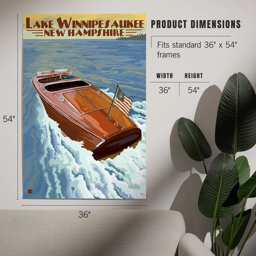 Lake Winnipesaukee, New Hampshire, Wooden Boat, Art & Giclee Prints Art Lantern Press 