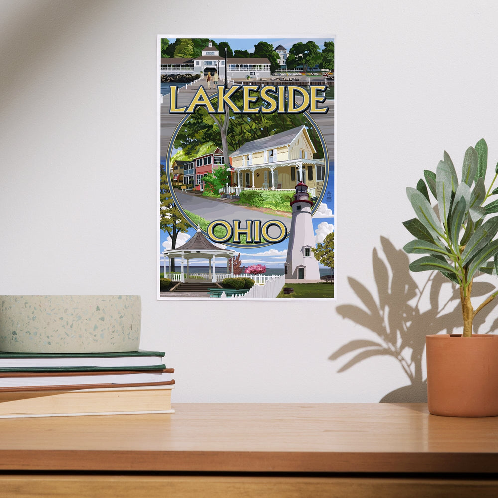 Lakeside, Ohio, Montage Scenes, Art & Giclee Prints Art Lantern Press 