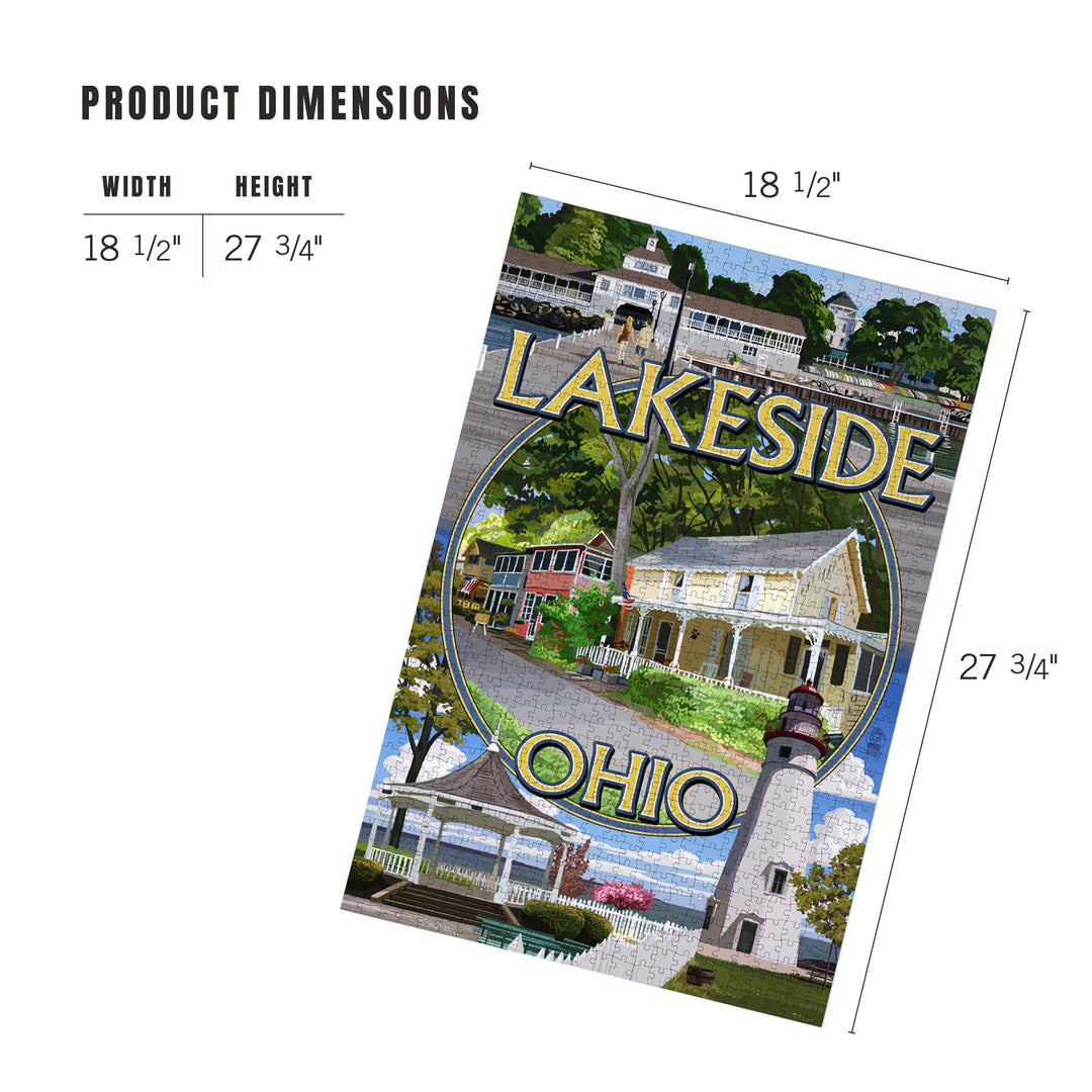 Lakeside, Ohio, Montage Scenes, Jigsaw Puzzle Puzzle Lantern Press 