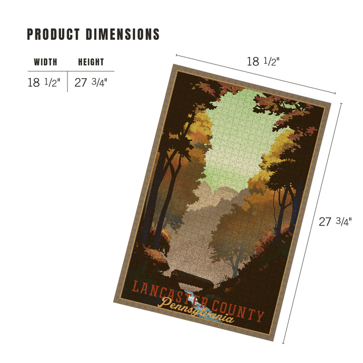 Lancaster County, Pennsylvania, Covered Bridge, Litho, Jigsaw Puzzle Puzzle Lantern Press 